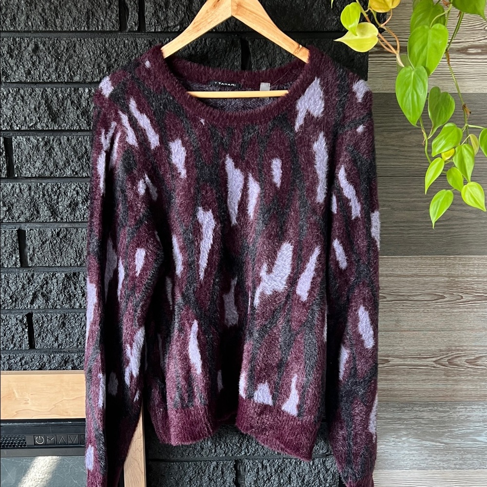 Tahari Bateau Neck Jacquard Sweater